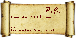 Paschka Ciklámen névjegykártya